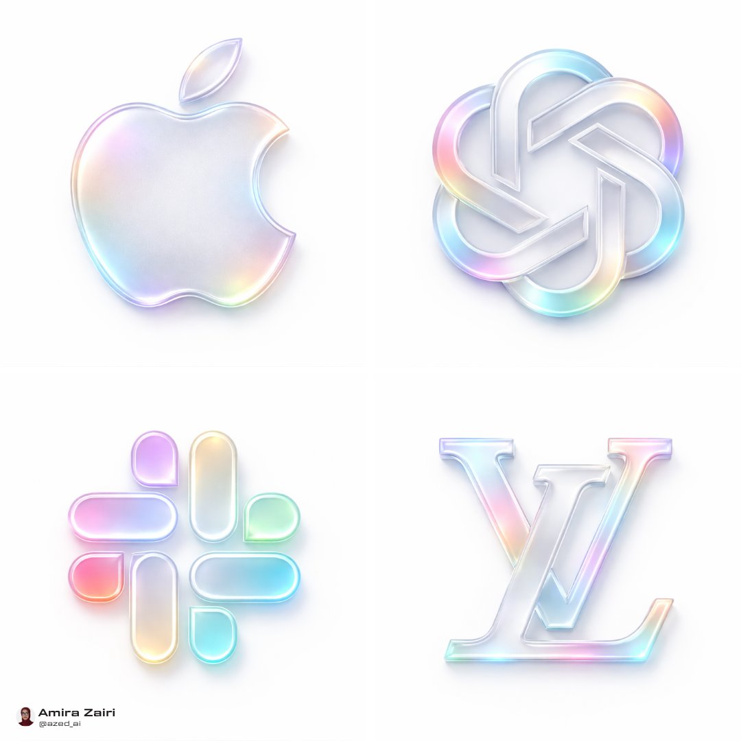冰霜玻璃Logo，3D，nanoBanana-Pro，2.5D Rendering, 3D风格参考图