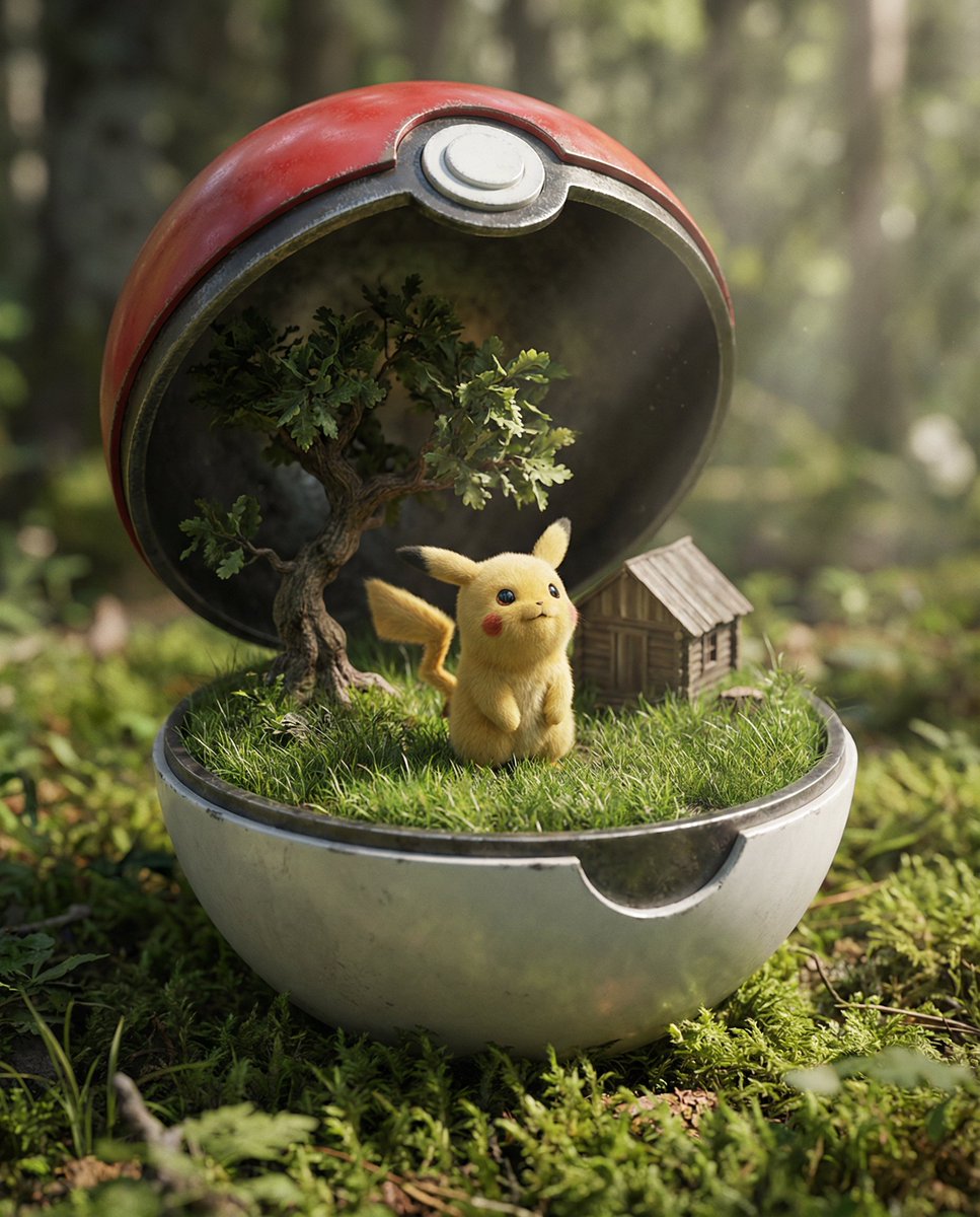 Miniature World Inside a Sphere, Realistic, nanoBanana-Pro, 3D, Macro Photography reference image