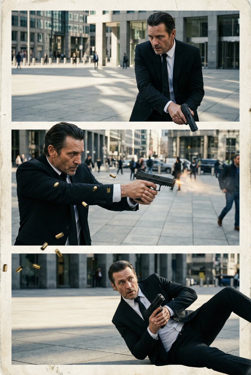 Real-Life Man Vertical Triptych, City, nanoBanana-Pro, 3D, Cinematic Style reference image