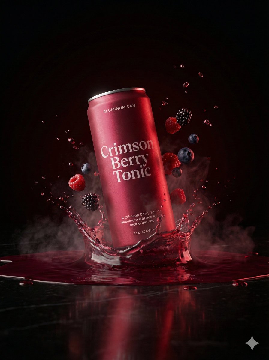 Gemini 3.0 Nano Banana Pro - Obsidian Cocoa Reserve Can, Film, nanoBanana-Pro, 3D, Cinematic Dolly-In reference image