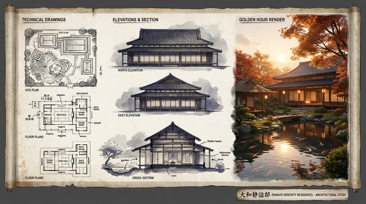 Nano Banana Pro Architectural Illustrator Presentation Board, Architecture, nanoBanana-Pro, 3D, 3D Illustration reference image