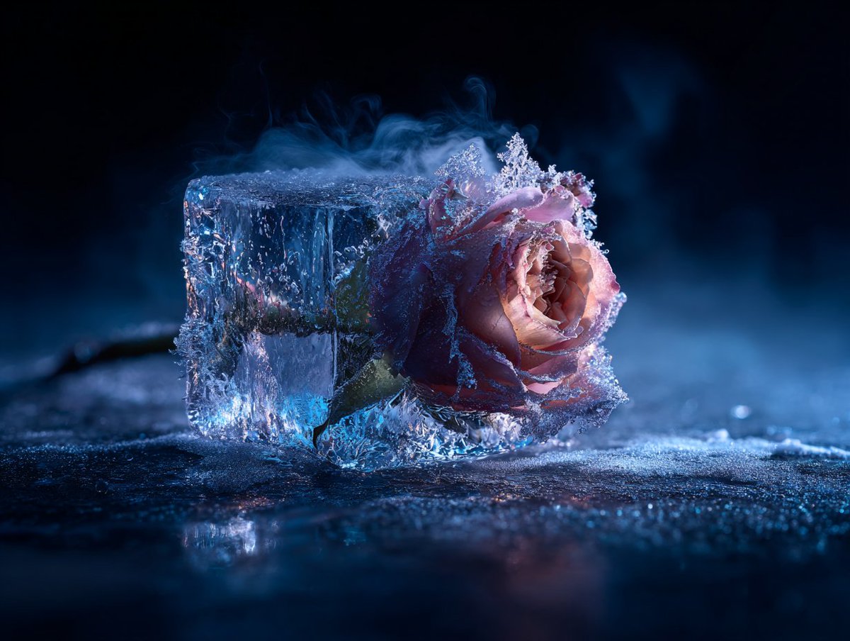 Frozen in Ice Product Photography, Product, nanoBanana-Pro, Arctic Aesthetic, Cold Lighting reference image