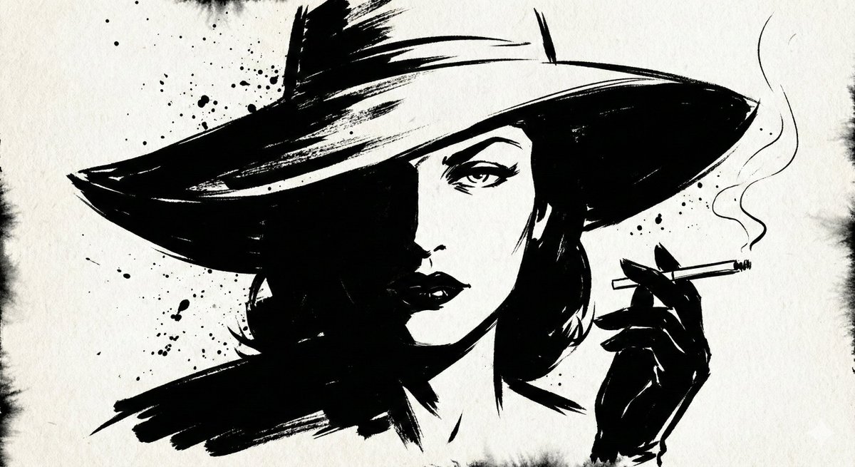 Inkstorm Noir Portrait, People, nanoBanana-Pro, Black Ink, Cinematic reference image