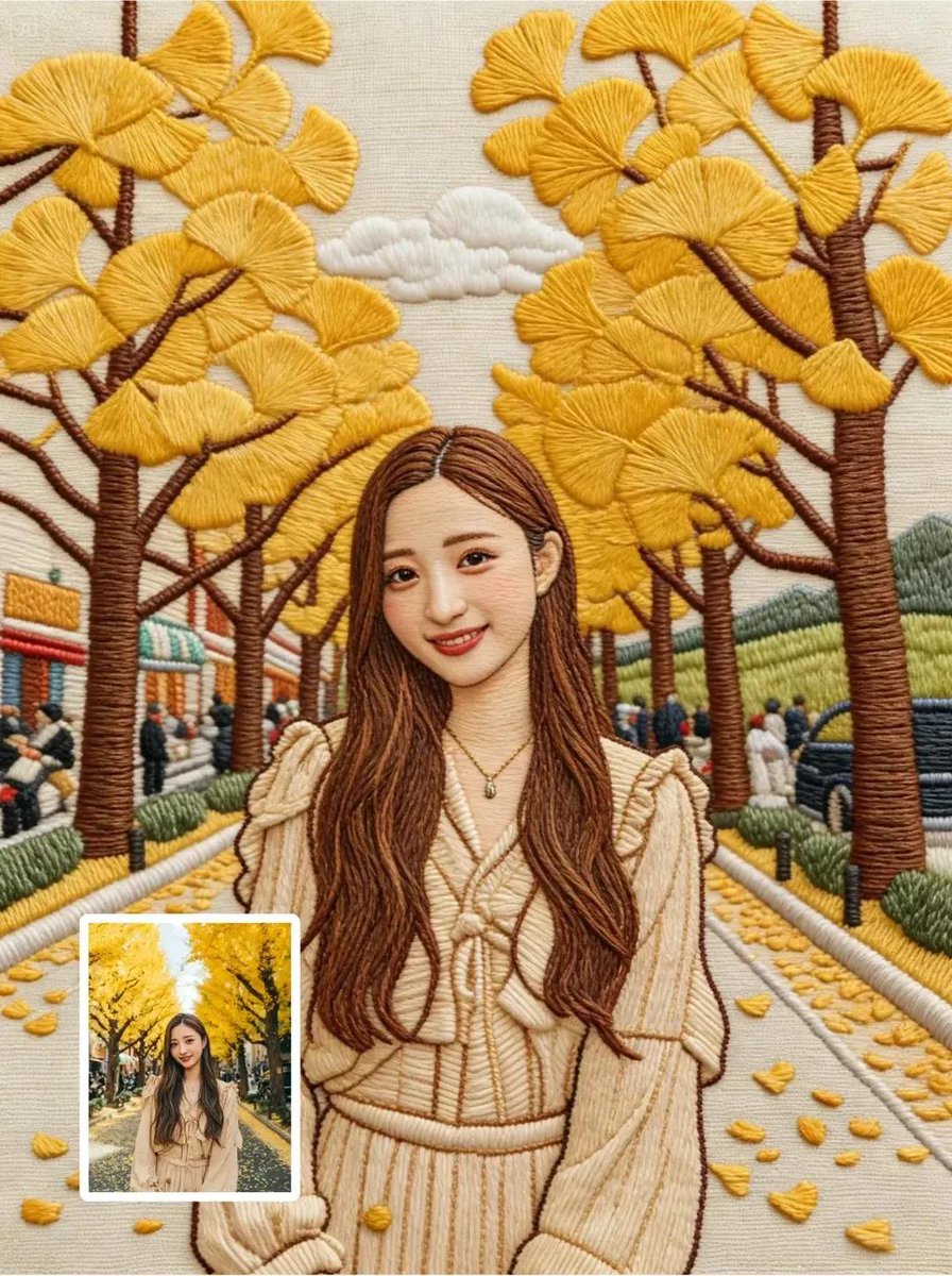 Threadcrafted Portraits, People, nanoBanana-Pro, Character Portrayal, Hand Embroidery reference image