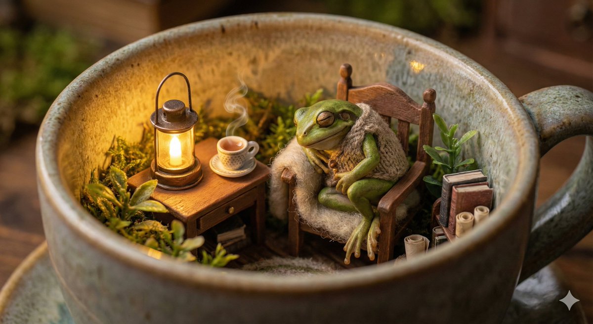 Cozy Miniature Workspace Diorama, Craft, nanoBanana-Pro, 抽象, 产品 reference image, image 4 of 4