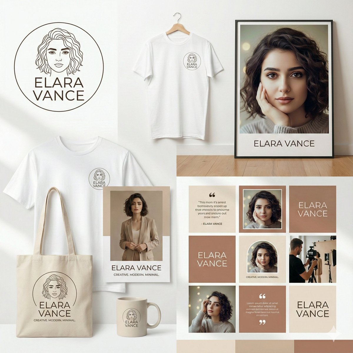 现代个人品牌展示，时尚，nanoBanana-Pro，Lifestyle Entrepreneur, Minimalist Design风格参考图