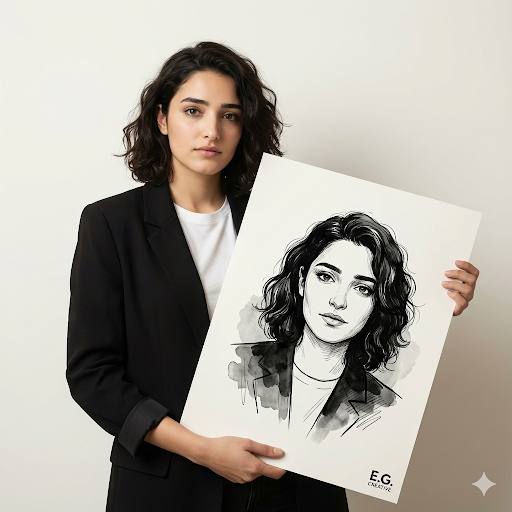 High-End Studio Portrait, People, nanoBanana-Pro, 1:1 Aspect Ratio, Calm Expression reference image