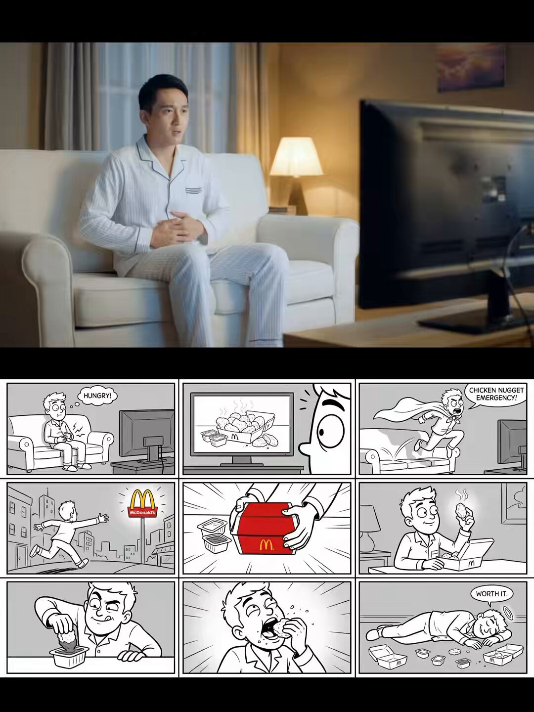 McDonald's Advertising Workflow Sharing, People, nanoBanana-Pro, Advertising, Animation reference image