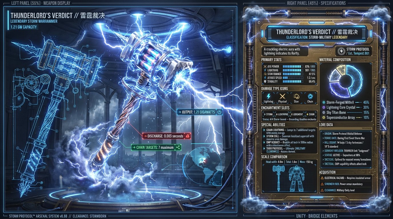 赛博奇幻全息武器系统，奇幻，nanoBanana-Pro，Cyberpunk, Fantasy风格参考图