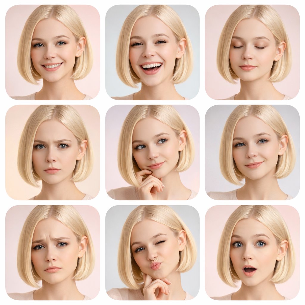 Clean and Modern Portrait Grid Based on the Uploaded Photo, People, nanoBanana-Pro, Consistent Wardrobe, Editorial Style reference image