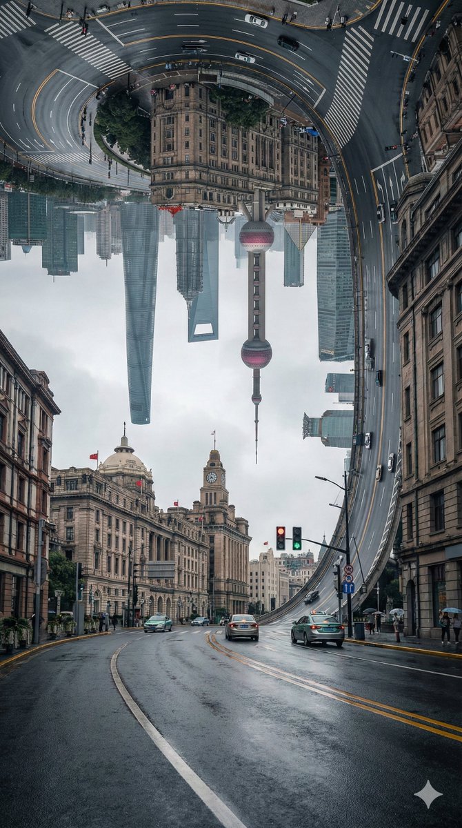 Inception, City, nanoBanana-Pro, Continuous Loop, Gravity-Defying reference image