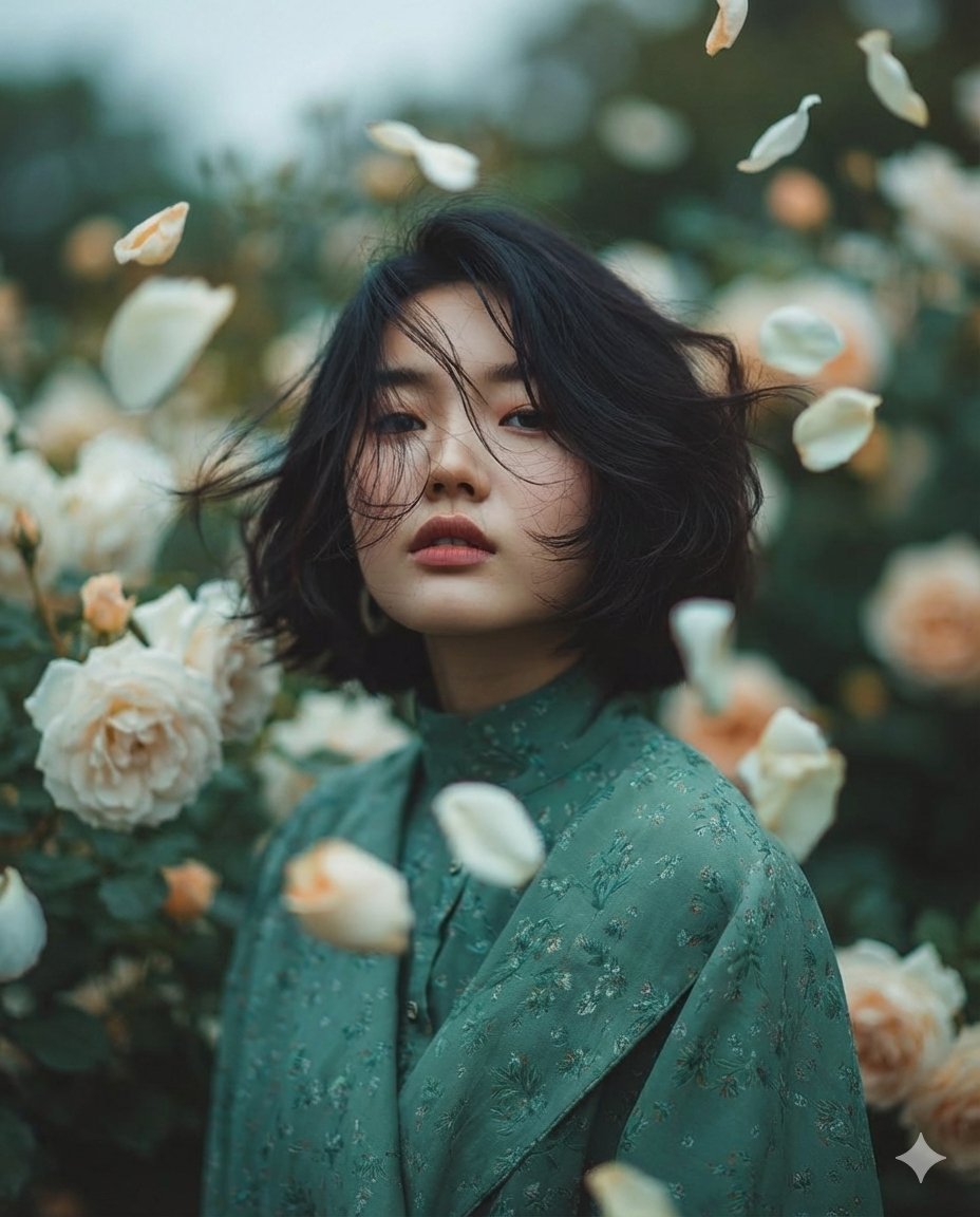 Dreamy Fine-Art Portrait, People, nanoBanana-Pro, Dreamy Mood, Ethereal Garden reference image
