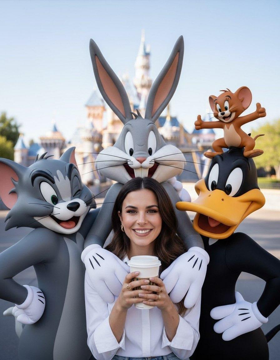 Cheerful Lifestyle Portrait in a Magical Theme Park