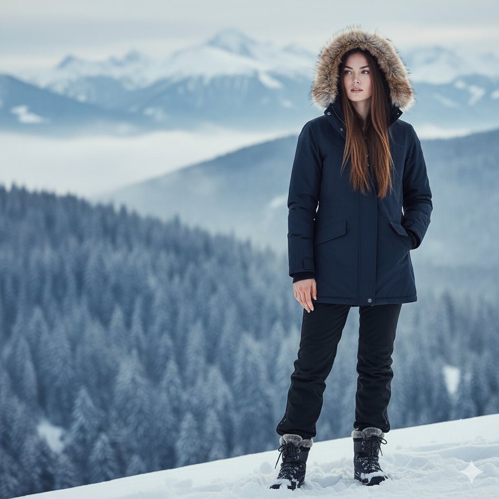Winter Mountain Fashion Portrait