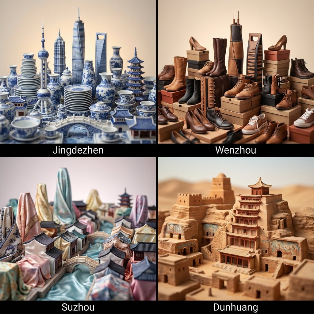 Visual Art of Less Known Chinese Cities and Popular Materials