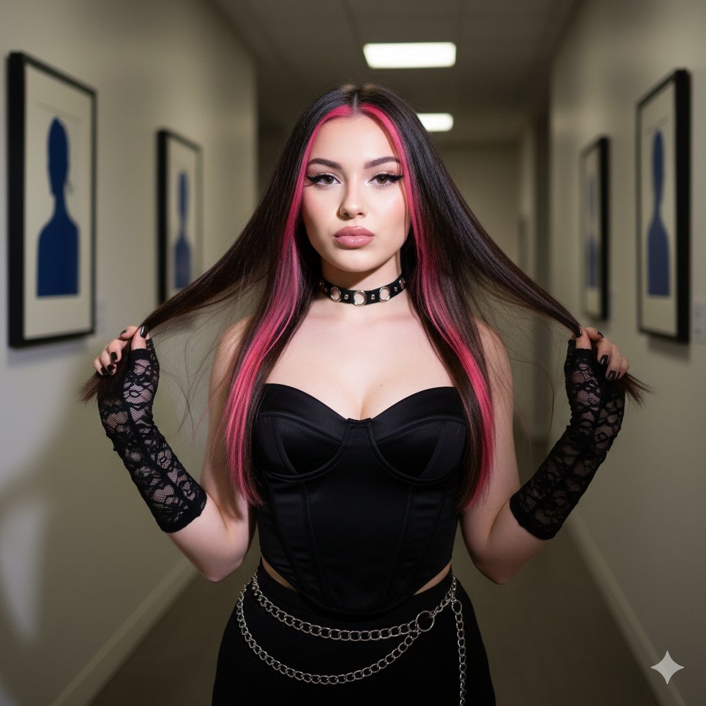 Young Woman Art Hallway Photo with Gemini Nano Banana Pro