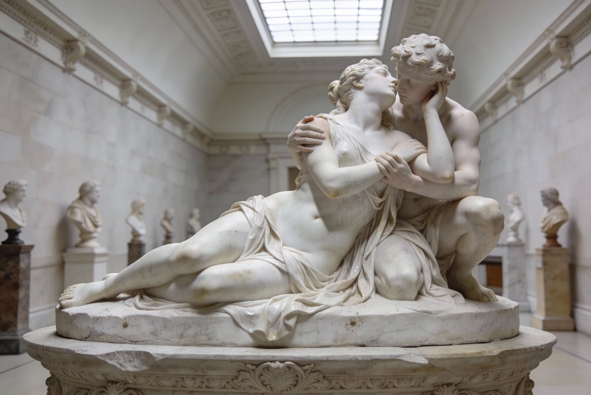 Gemini Nano Banana Pro - 19th Century Neo-Classical/Romantic Sculpture Photography