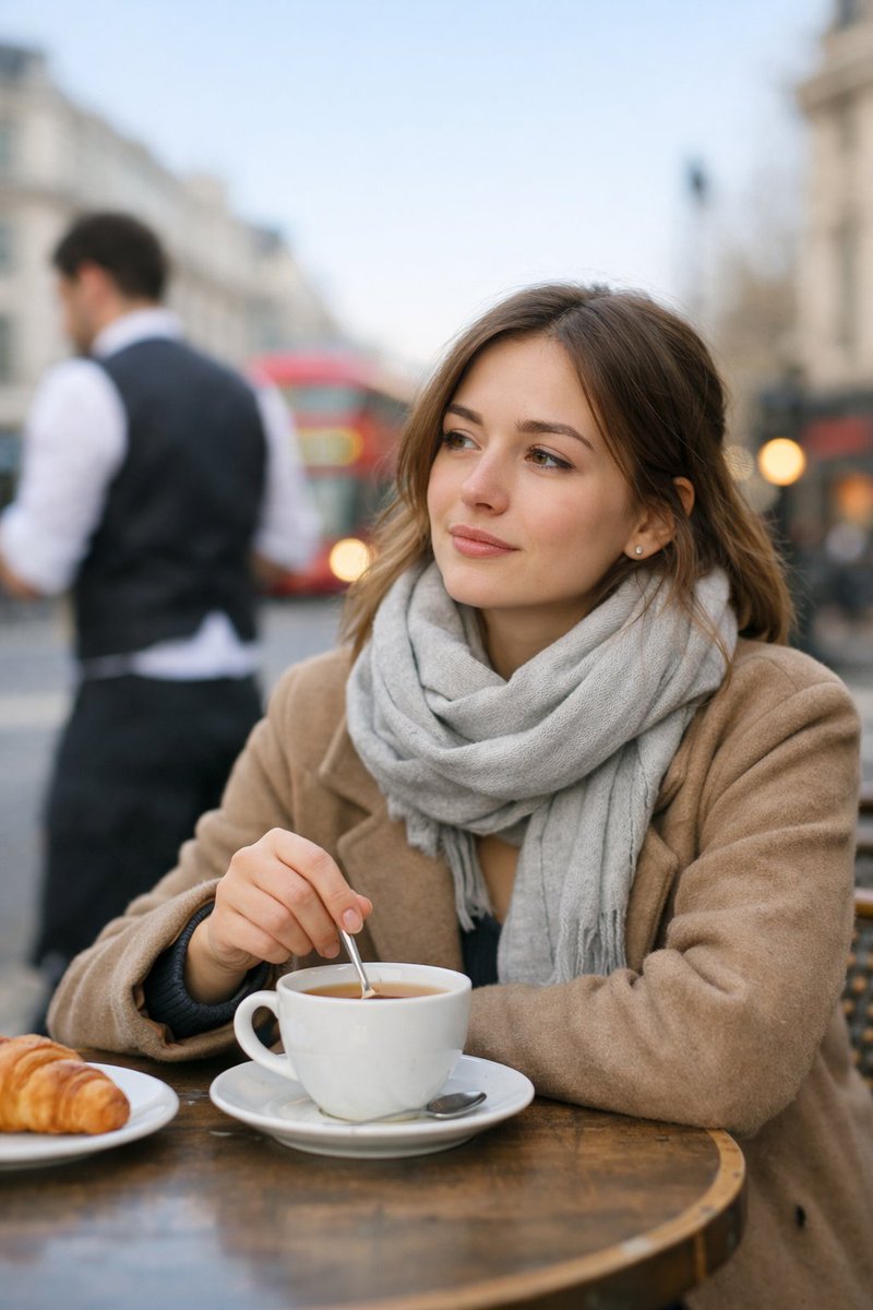 Young Woman at a London Cafe