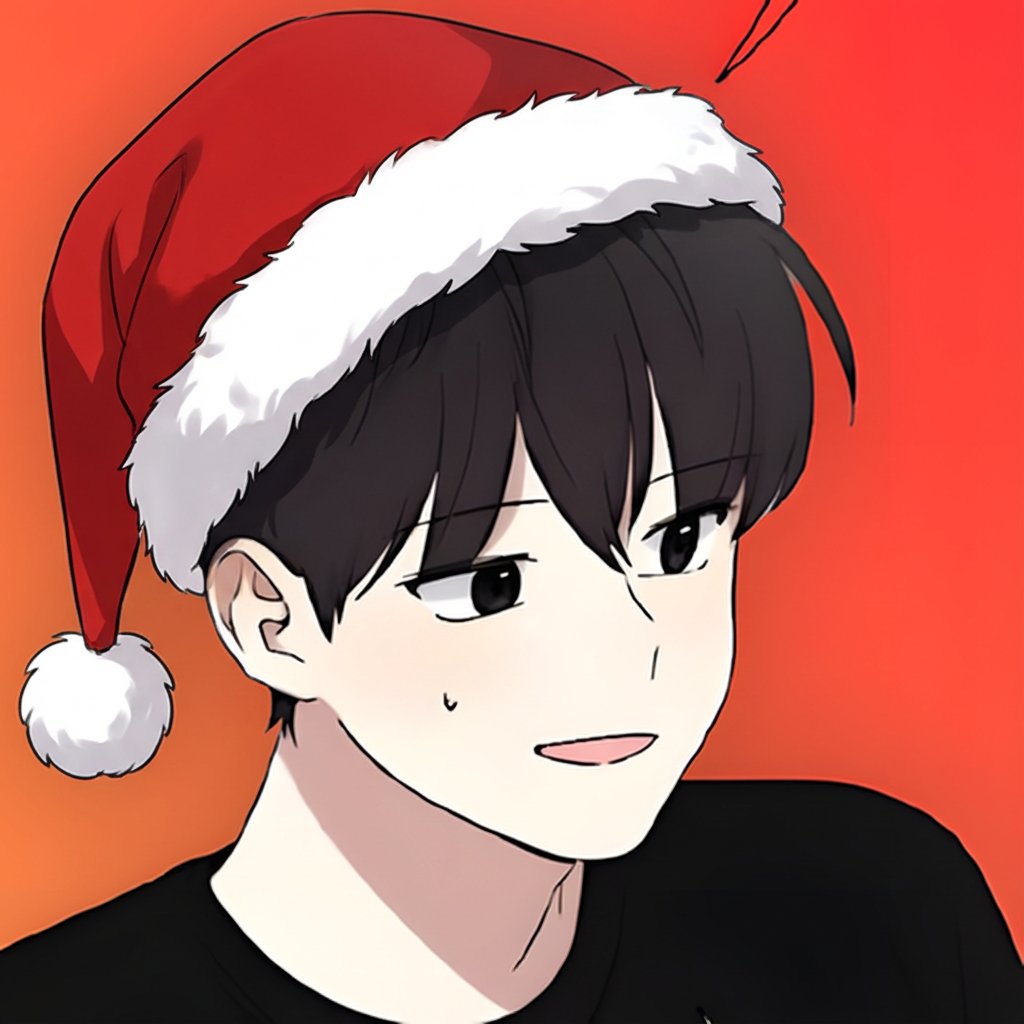 Profile Picture with Santa Hat Added