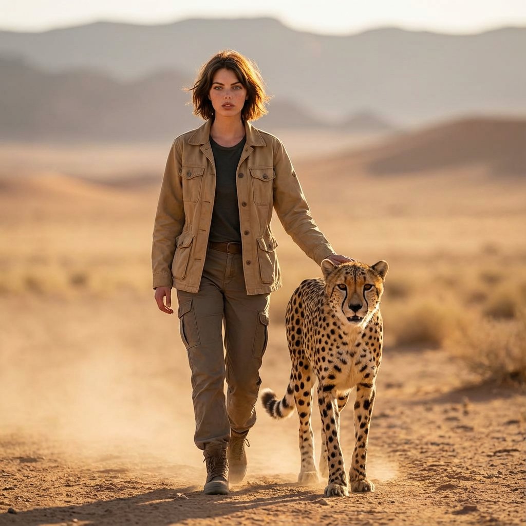 Desert Explorer with Cheetah