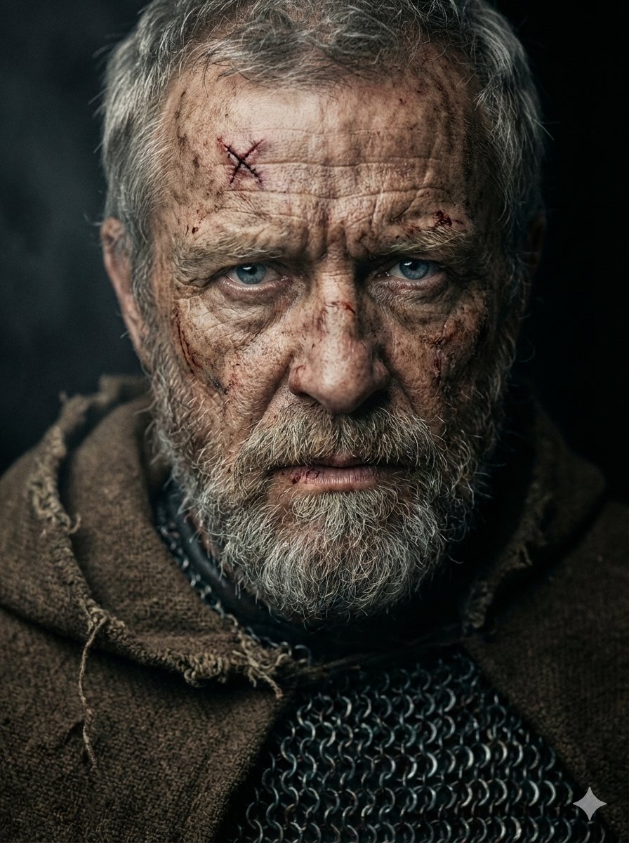 Hyper-Realistic Cinematic Close-Up of a Medieval Warrior