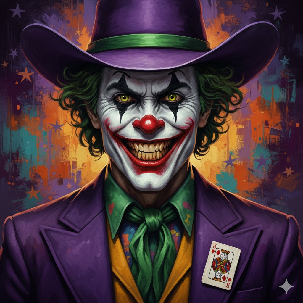 Gemini Nano Banana Pro - Joker's Close-Up Portrait