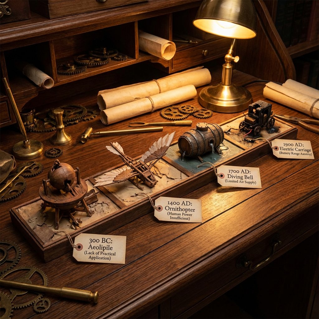 Historical Display of Four Failed Inventions