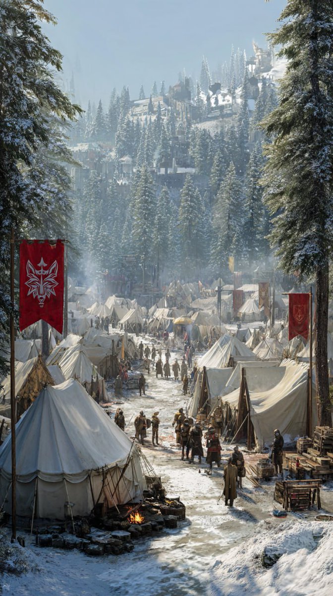 Scene in an Open Clearing on the Edge of a Dense Evergreen Forest
