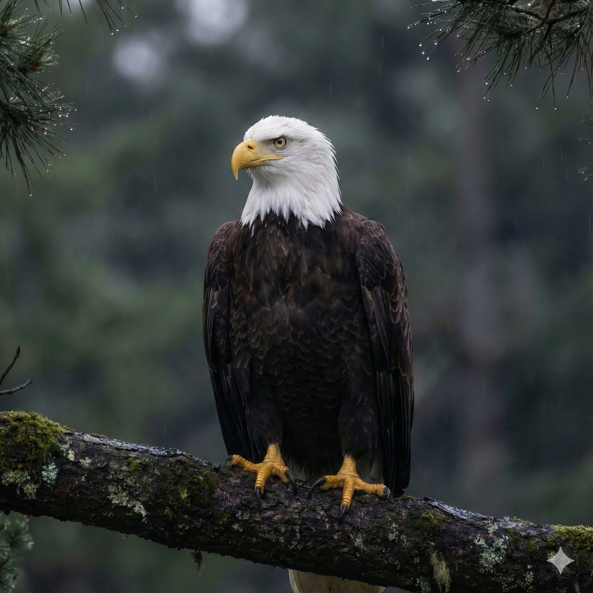 Bald Eagle in the Forest