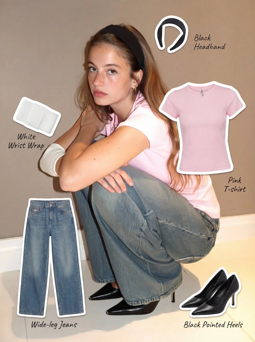 Fashion Collage Art with Girl's Clothing