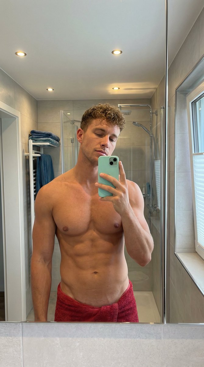Modern Bathroom Fitness Man Selfie