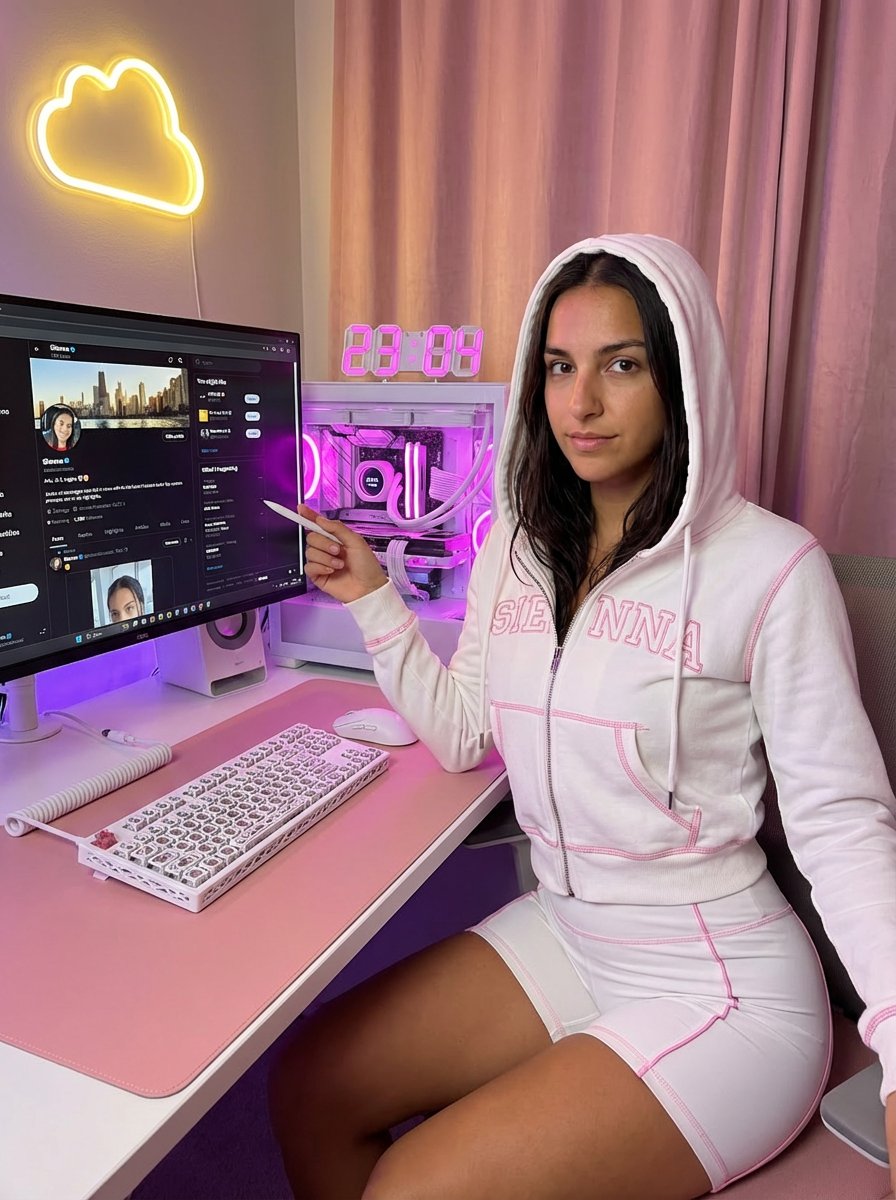 Gemini Nano Banana Pro - Women Sitting at a Computer Desk