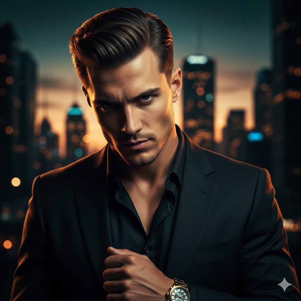 Confident Young Man Portrait Against Urban Backdrop