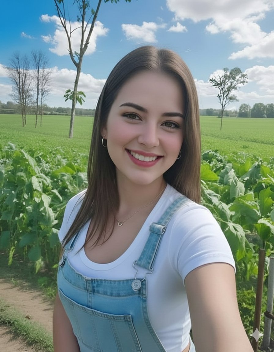 Cheerful Young Woman Taking a Selfie