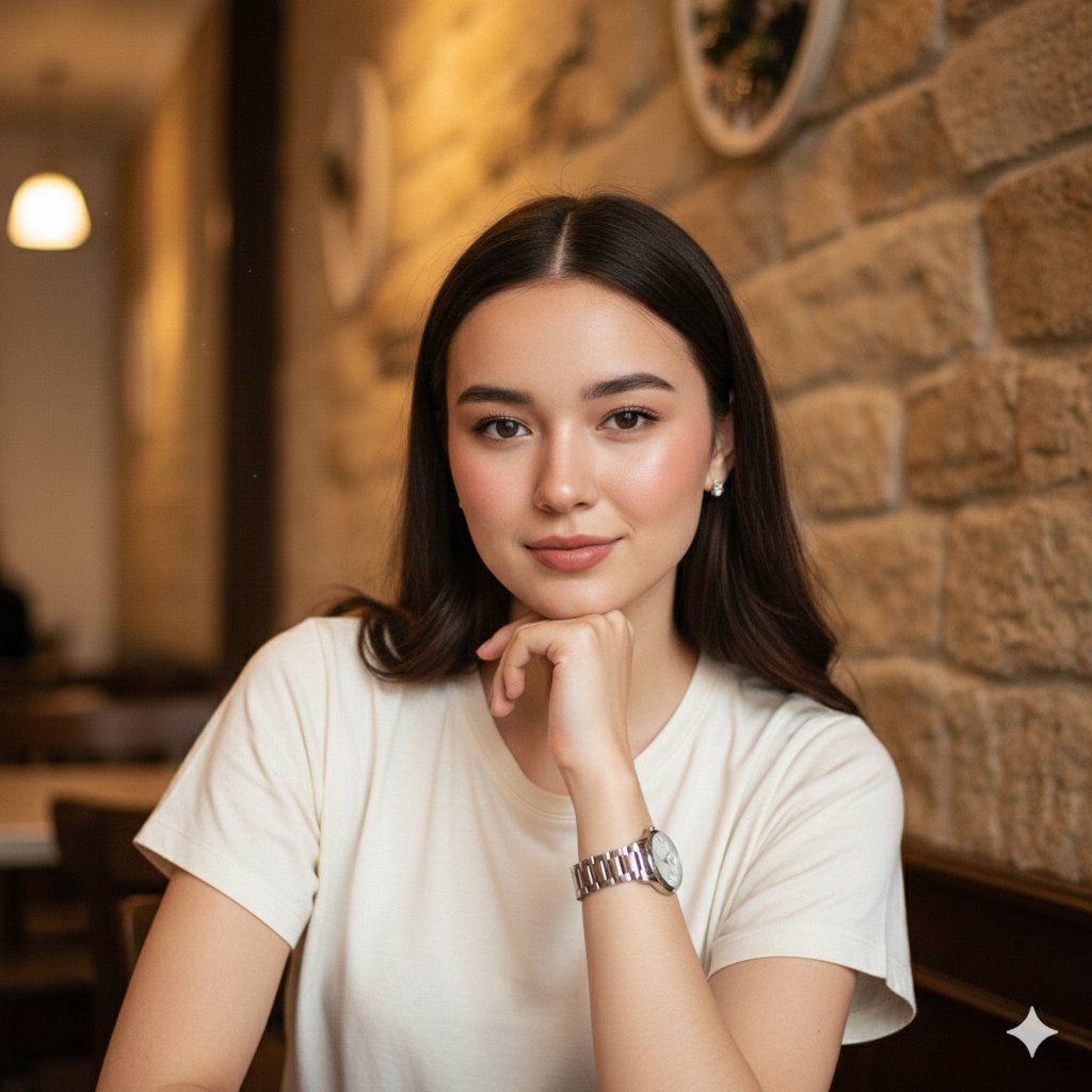Indoor Café Young Woman Portrait