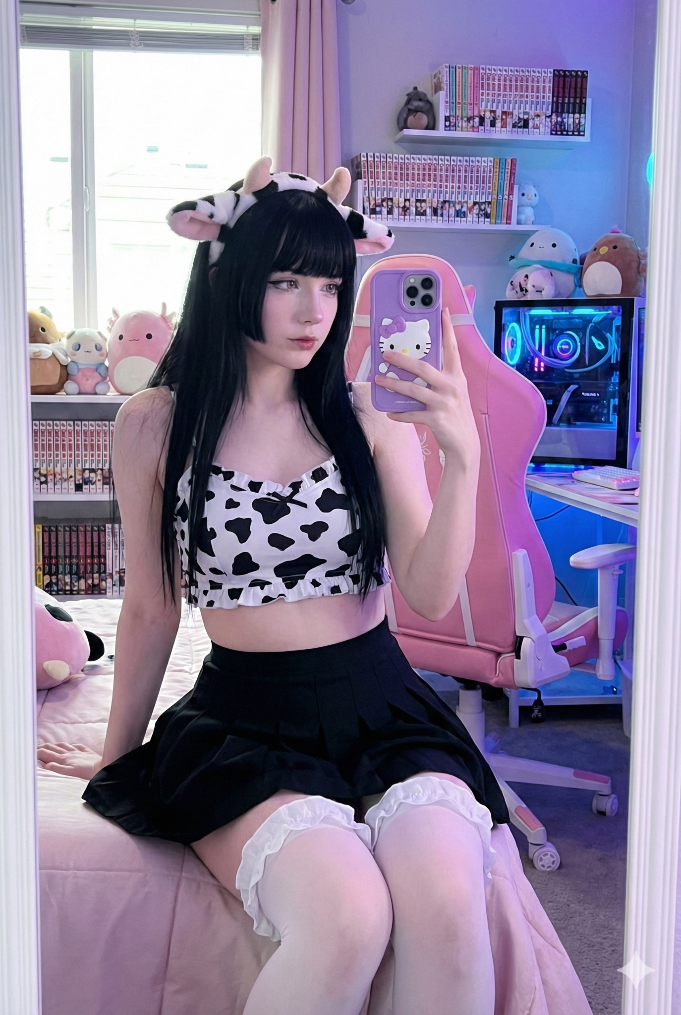 Anime Style Gamer Mirror Selfie
