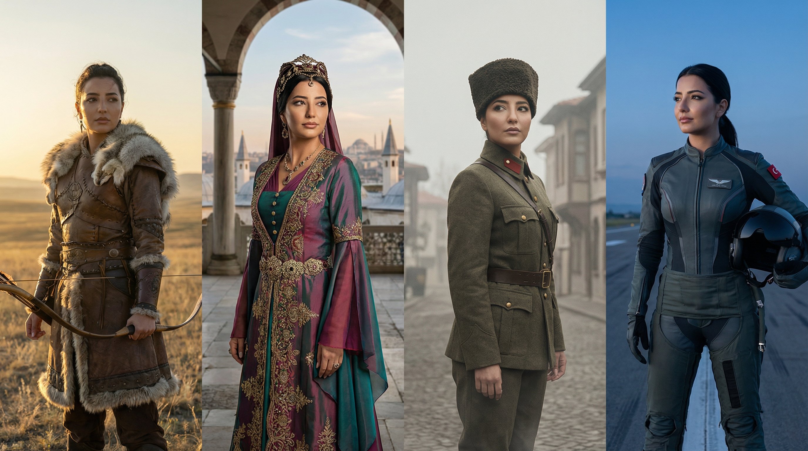 Dynamic Grid Image Across Major Eras of Turkish History