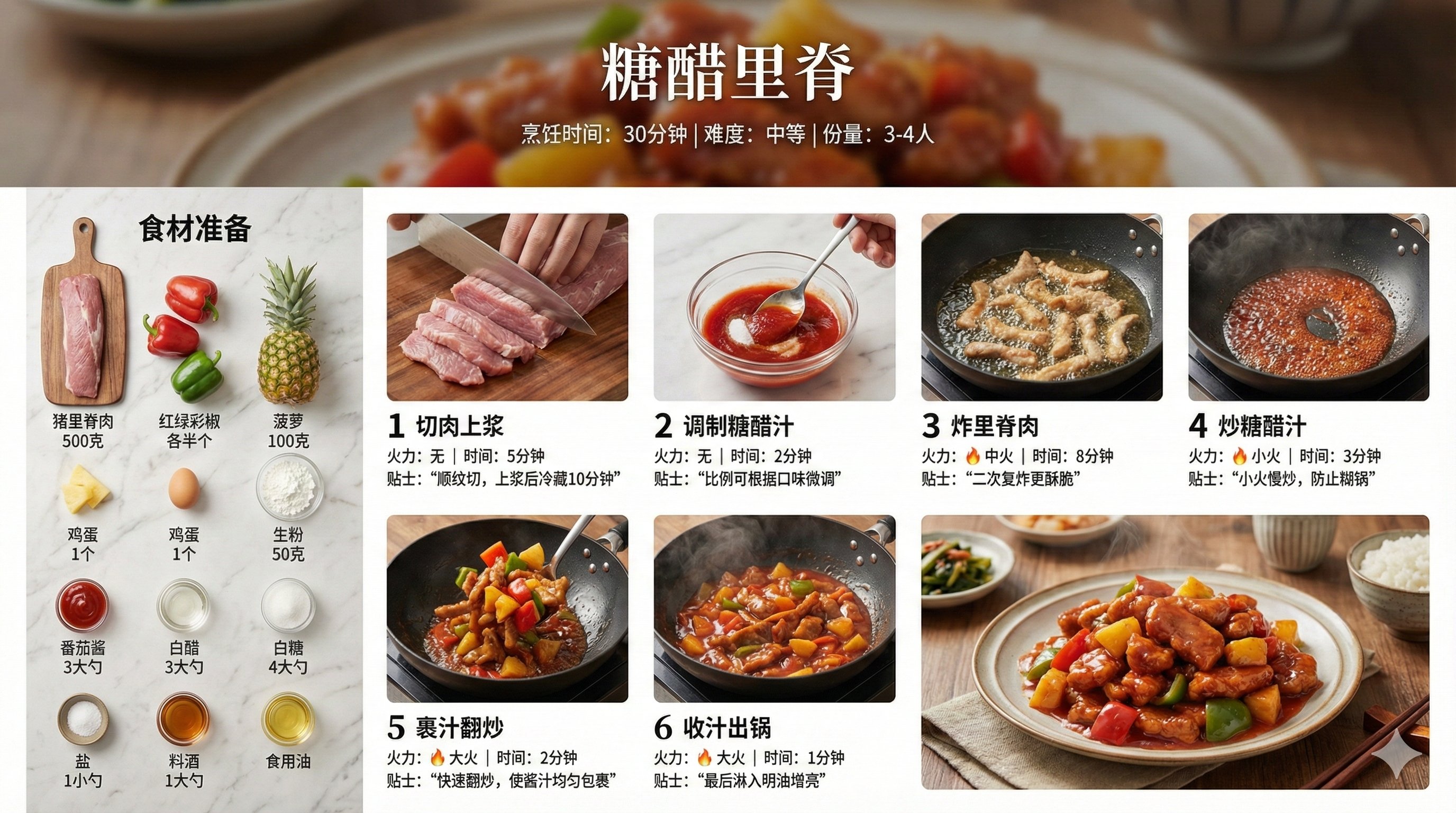 Braised Pork Loin Cooking Steps Infographic