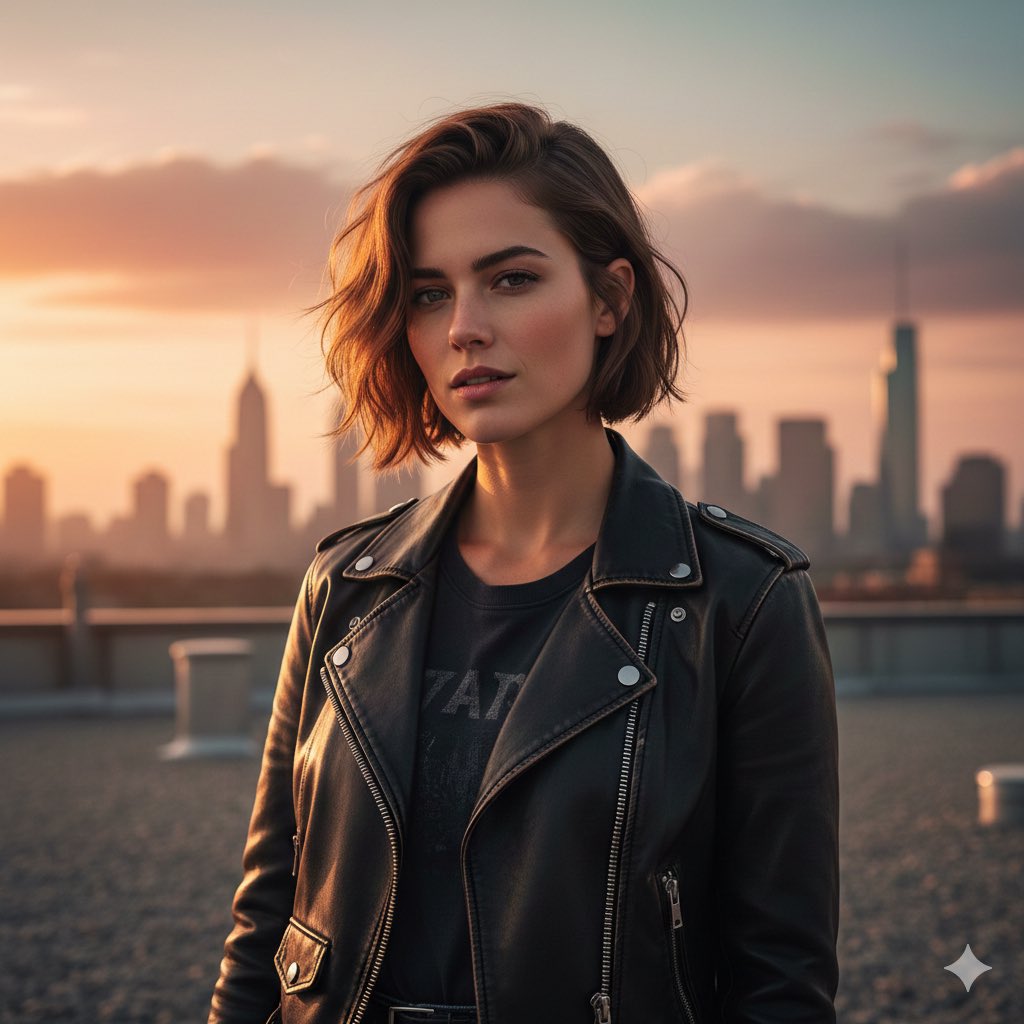 Hyper-realistic Cinematic Portrait of a Female in Urban Adventure Setting