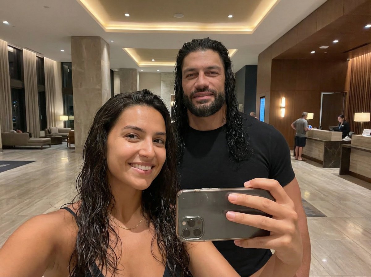 Modern Hotel Lobby Celebrity Encounter Selfie