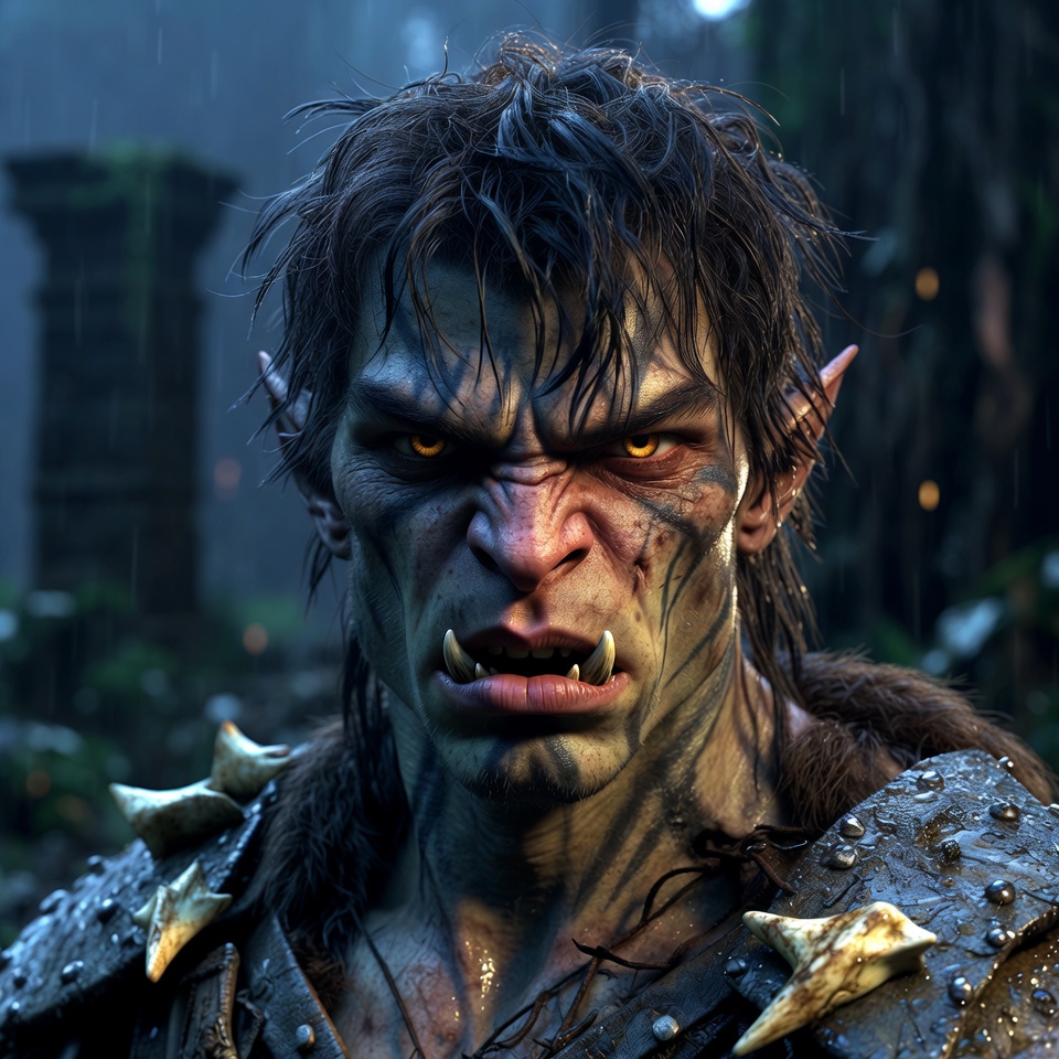 Hyper-real Orc Realism Test, Fantasy, nanoBanana-Pro, 人物, 现实 reference image, image 4 of 4