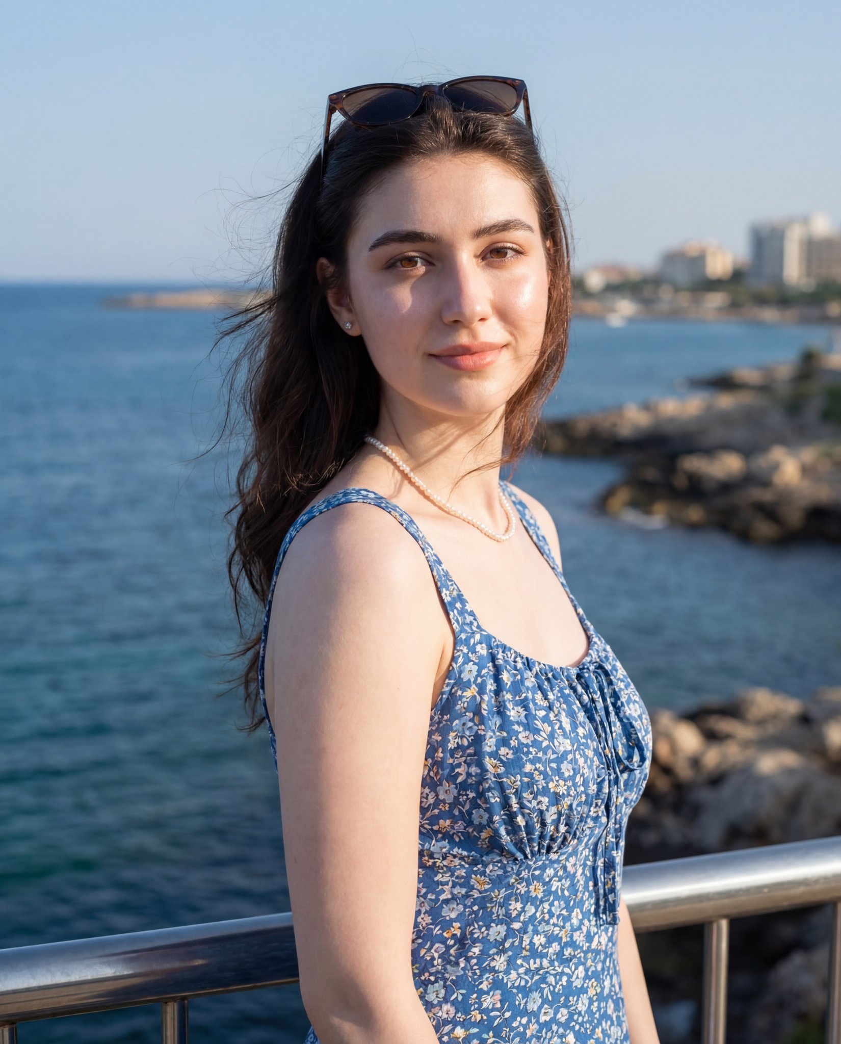 Young Woman at Seaside Viewpoint