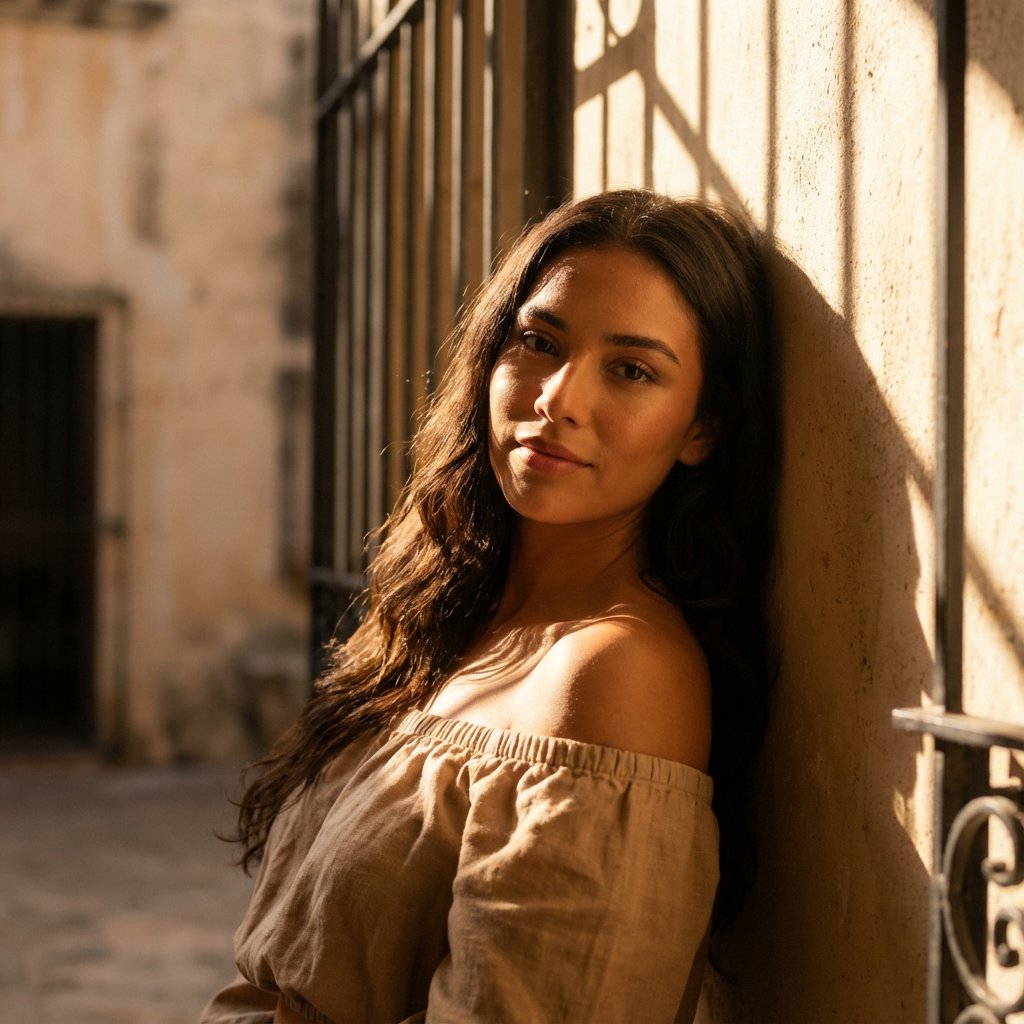 Hyper-realistic Cinematic Shot of a Young Latina Woman