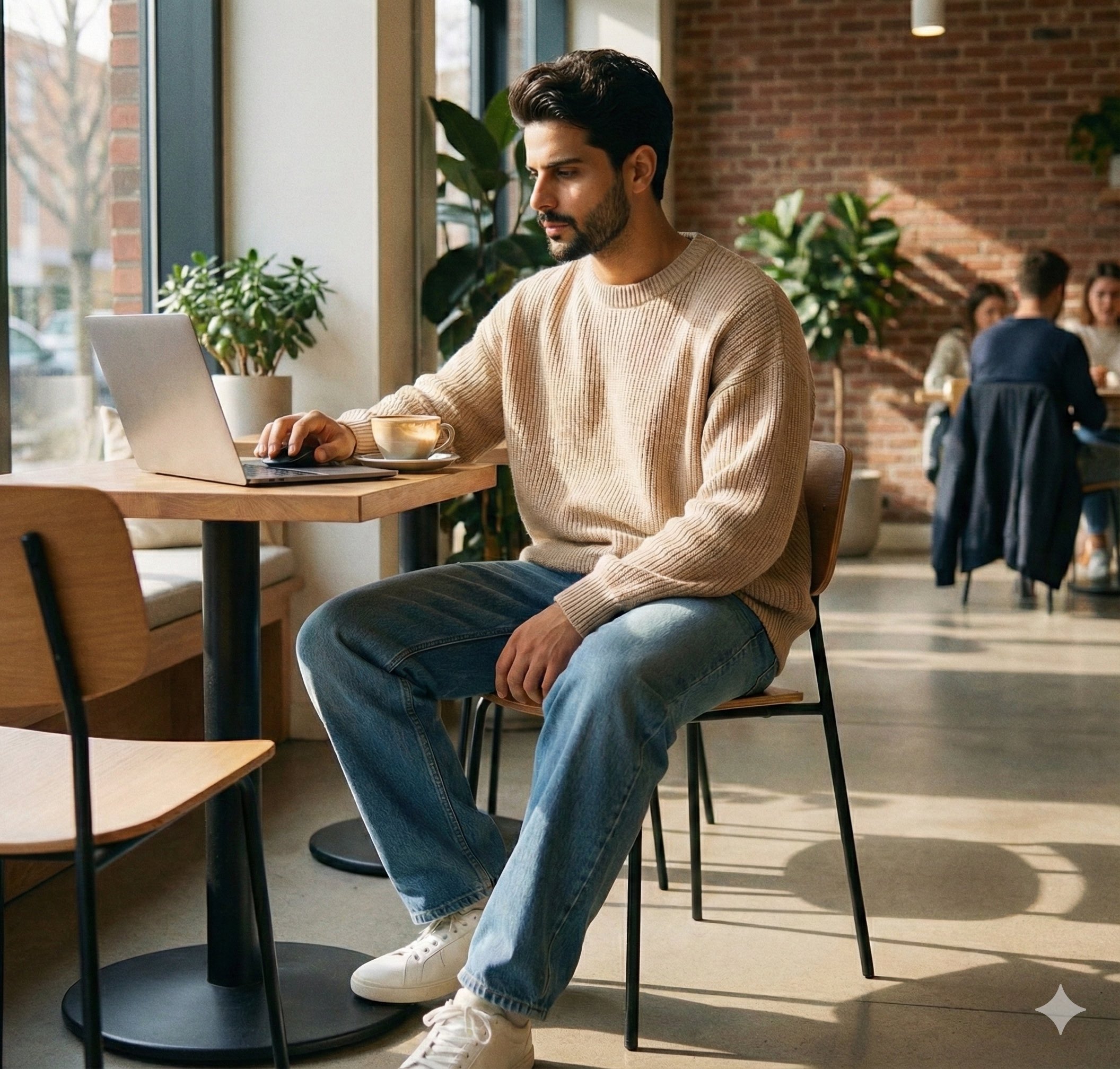 Trendy Minimalist Street Fashion Lifestyle Portrait