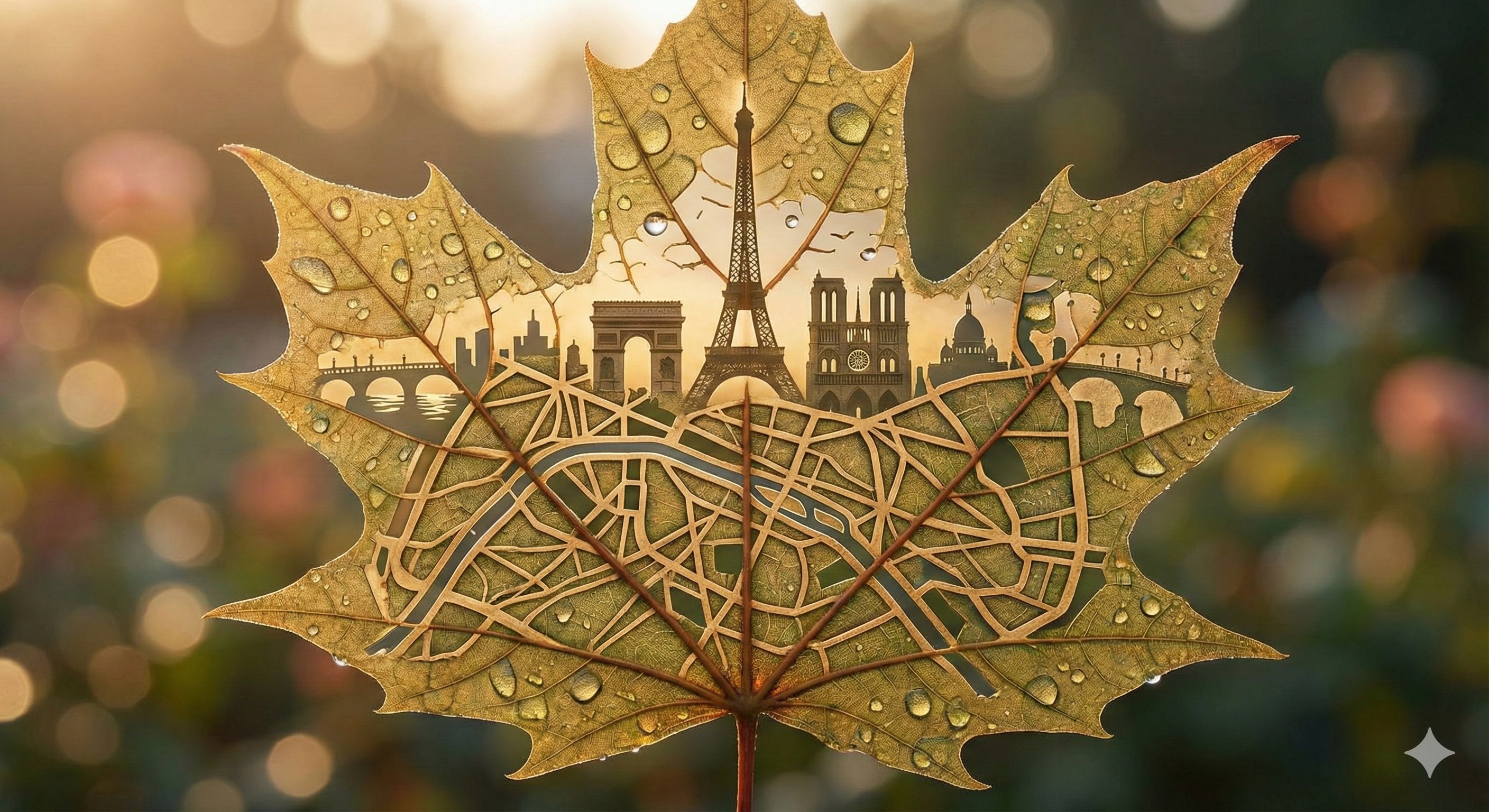 City/Country/Landmark/Environment Etched in a Single Leaf