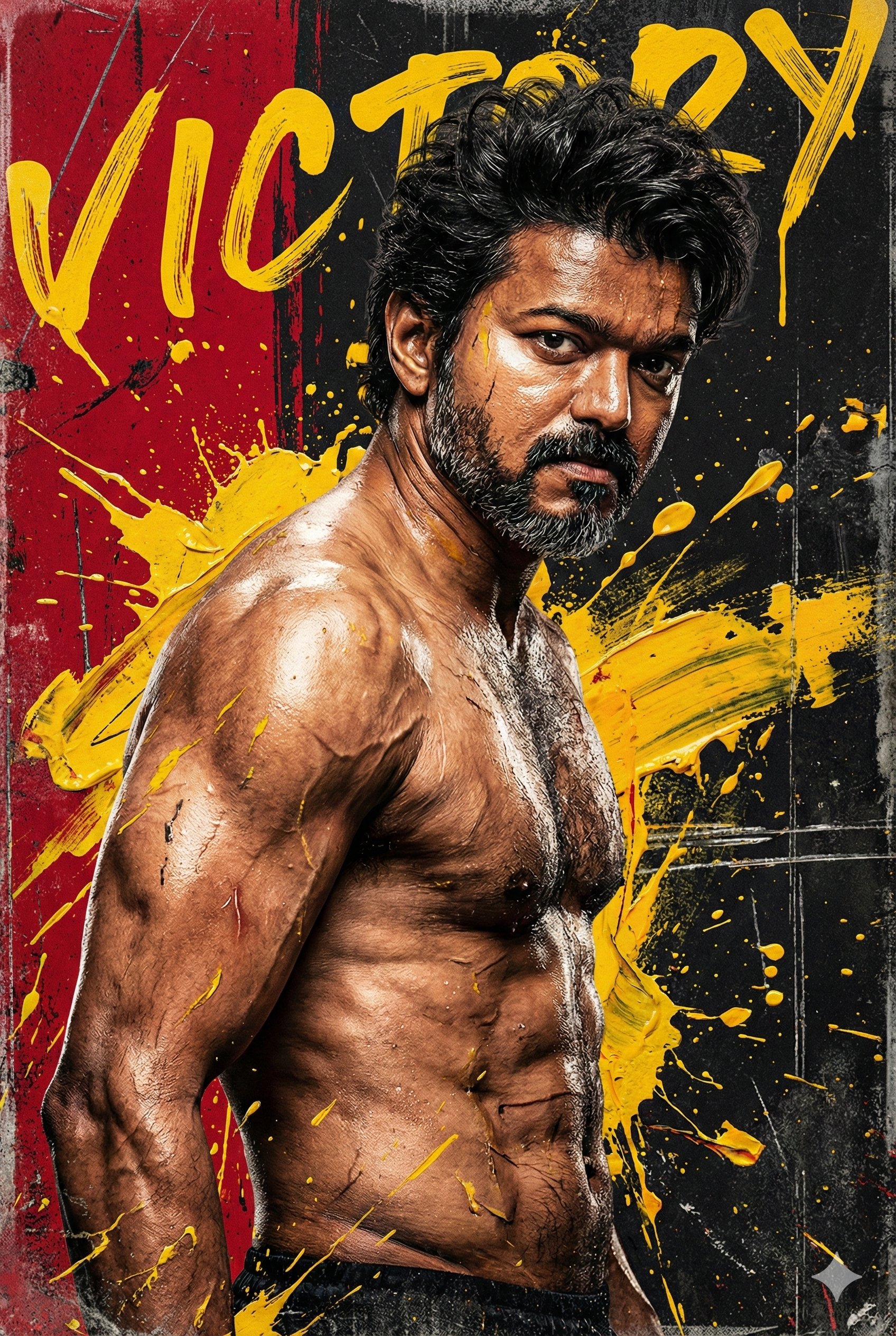 Dynamic Grunge-Style Sports Poster Portrait