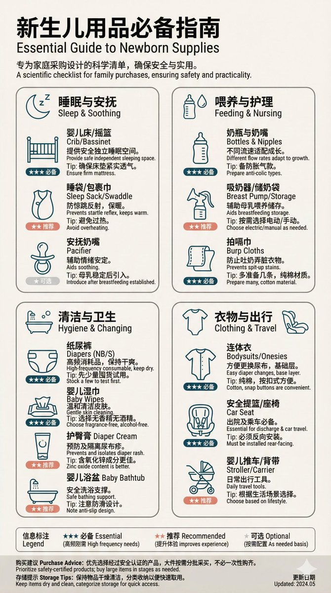 Newborn Essential Products Guide Infographic