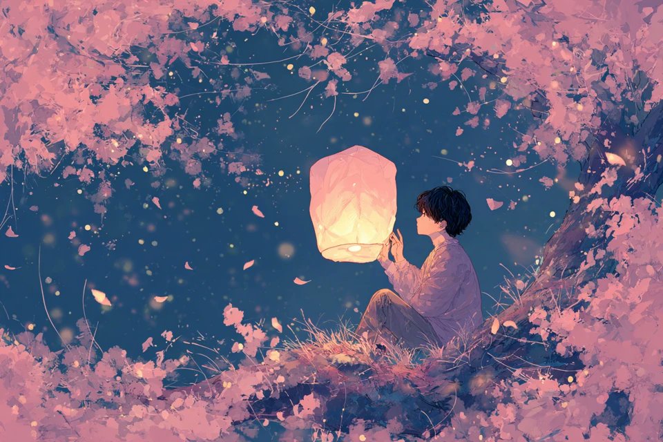 Dreamy Fluid Anime-Inspired Illustration