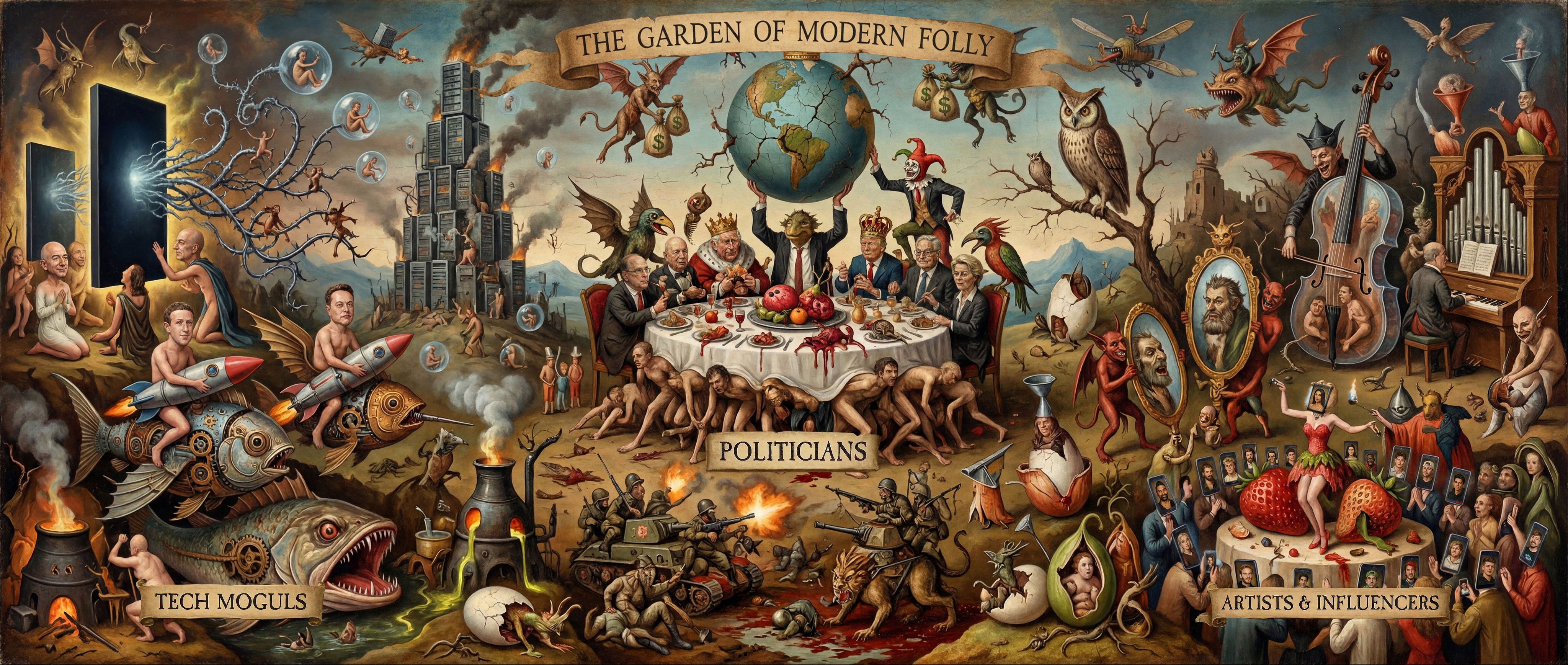 Global Influencers in Hieronymus Bosch Style