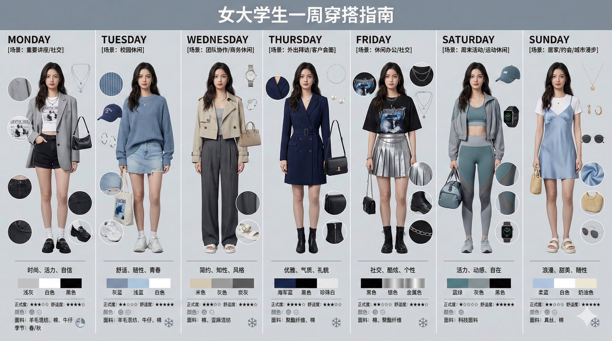 Urban Horse One Week Dressing Guide, Fashion, nanoBanana-Pro, 人物, 影视 reference image, image 2 of 7